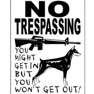 Doberman Pinscher 9"x12" Aluminum Sign